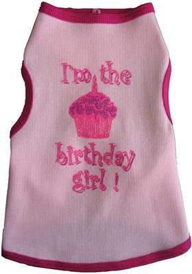 Dog T-Shirt - I'm The Birthday Girl - Pink, XL Tank