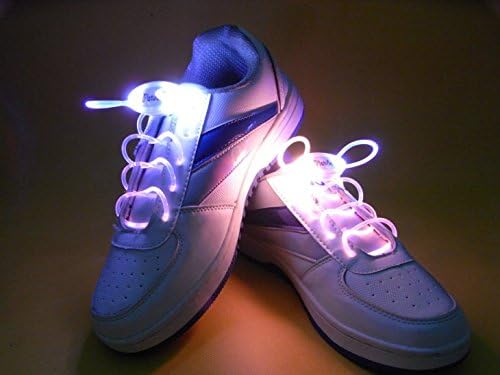 2.6FT The 4rd Generation Waterproof LED Flashing Light Up Shoe laces lighting 1 Pair-(White)