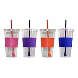Copco Sierra Cold Tumbler, 24-Ounce Capacity- Pack Of 4 (Hot Pink, Purple, Royal Blue and Orange)