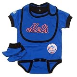 New York Mets Baby Onesie, Bib, and Booties
