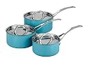 Tefal Jamie Oliver Saucepan Set, 3 Piece, Enamel, Blue