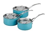 Kitchen & Housewares : Tefal Jamie Oliver Saucepan Set, 3 Piece, Enamel, Blue