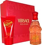 Red Jeans by Gianni Versace for Women 2 Piece Set Includes: 2.5 oz Eau de Toilette Spray + 2.5 oz Gentle Body Milk