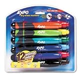 Sanford Expo Chisel Tip Grip Assorted Colors Dry Erase Markers 12 Pack (83788)
