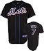 Jose Reyes Jersey: Youth 2010 Majestic Alternate Black Replica #7 New York Mets Jersey - Large (14-16)