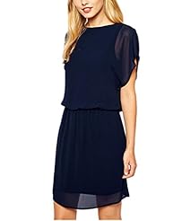 Cowl Neck Flutter Chiffon/Silk Mini Dress 