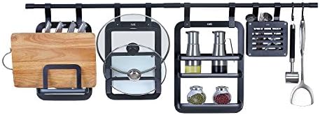 Space aluminum wall mounted utensil rack/kitchen wall rack,kitchen Organizer(black)