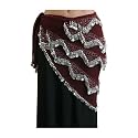 XXHip Scarf, Silver Color Coin, Burgundy