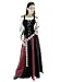 MITTELALTER MARKETENDERIN GEWAND KLEID 3 TEILIG M/L Schwarz-Rot 7091