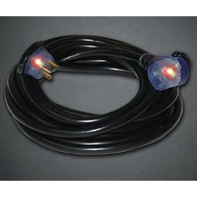 25' 10/3 STW Pro Grip 30A RV Extension Cord Black