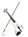 White Electric 4/4 Violin/Fiddle+Gig Bag+Headphones KiT