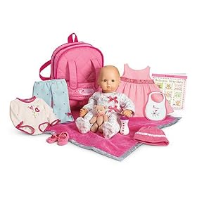 American Girl Bitty Baby Doll + Special Starter Collection - Light skin, blond hair, blue-gray eyes