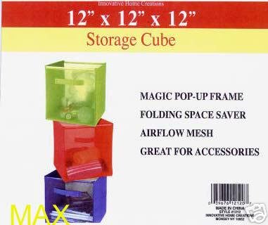 MESH POP-UP STORAGE CUBE ORGANIZER - PINK