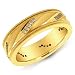 14K Yellow Gold Men's Slanted Design Diamond Band Ring