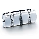 J.GOODMAN Solid Sterling Silver Moneyclip with 3/4ct tw Genuine Black Diamonds and Oxidized Braid Detailing. **Great Father's Day or Graduation Gift** 50% off while supplies last