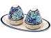  Polish Pottery Signature Salt and Pepper w/ Tray
