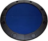 Texas Holdem Round 48' 2-Fold Navy Blue Tabletop with Carry Case