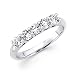 14k White Gold 5 Five Round Diamond Womens Ladies Wedding Ring 1.0 ct (G-H Color, SI2 Clarity)