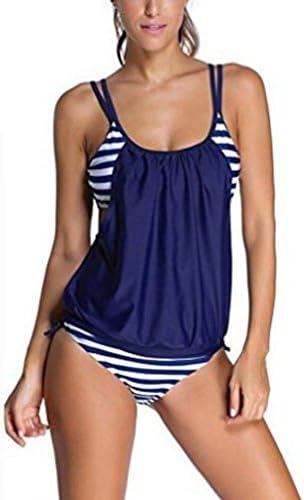 MOKINGTOP Swimsuit, Sunward(TM) Women Striped Strap Sexy Bikini Swimwear (Medium, Navy)