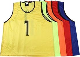 K sera sera ナンバー ビブス 6枚セット 12枚セット フットサル バスケ サッカー (レッド 12枚セット, フリー)