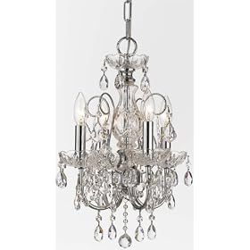 Crystorama Imperial 3224-CH-CL-S Swarovski Crystal 4LT 240w (16"H x 14"W) Chandelier Chrome