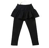 (メリット)R.meritto 女の子 ベビー スカッツ レギンス付き スカート 【ウエストゴムでお着替えが楽ちん！ 着回し抜群だから日常使いにおすすめ】 こども パンツ b047 (90, ブラック