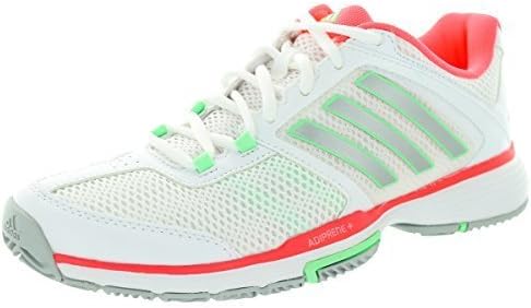 adidas Performance Women's Barricade Team 4 W Tennis Shoe, White/Silver/Red, 7.5 M US by adidas Footwear