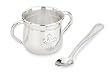 Reed & Barton Abbey Silverplated Two Handle Baby Cup and Infant Feeding Spoon Set