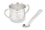 Reed & Barton Abbey Silverplated Two Handle Baby Cup and Infant Feeding Spoon Set