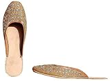 Beaded & Sequin Indian Leather Slippers for Women Handcrafted Casual Footwear Available in Various Sizes
