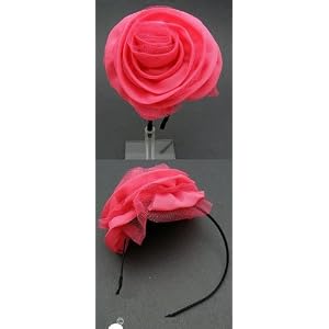 Pinup Lolita Couture Renaissance Hot Pink Large Flower Headband