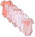 Nautica Baby Star Coral 5 Pack Bodysuits, Pink, 3-6 Months