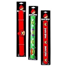  Angry Birds Red Bird & Green Pig Exclusive Slap Bracelet Set of 3 / Officially Licensed By Rovio