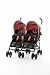 POUSSETTE CANNE JUMEAUX NOIR ORANGE ULTRA TENDANCE