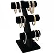 Black Velvet 3 Tier T-Bar Bracelet Jewelry Display 11"