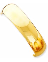 14K Gold 11/16 Oversize High Polished Hinged Bangle Bracelet