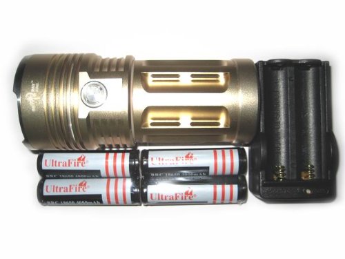  NEW SKY RAY Super Bright 3800 Lumens 3x Cree Xm-l T6 LED Flashlight Torch 18650 +4pcs 4000mAh battery+Charger 