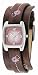 Fossil JR9512 Stailess Steel Ladies Brown Leather Pink Detailed Cuff Watch