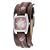 Fossil JR9512 Stailess Steel Ladies Brown Leather Pink Detailed Cuff Watch