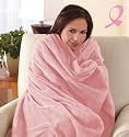 Sunbeam Camelot Microplush Heated Throw, Breast Cancer Awareness Pink