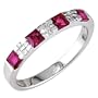 14K White Gold 1/10 ctw Diamond (I-J, I2-I3) and Ruby Ring