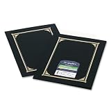 Geographics Products - Geographics - Certificate/Document Cover, 12-1/2 x 9-3/4, Black, 6/Pack - Sold As 1 Pack - Adds a touch of elegance to any important paper. - Premium 80-lb. linen textured cover stock. - Cover stamped with classic gold foil border designs. - Die-cut slots hold inserts securely. - Slip the full-size certificate into die cut to hold 8 x 11 certificates, or A4 and 8 x 10 photos and documents.