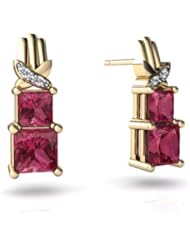 Genuine Pink Tourmaline 14kt Yellow Gold Earrings