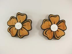 Flower table top candle holders (Dark Stain)