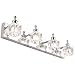 PRESDE Bathroom Vanity Light Fixtures Over Mirror Modern LED 4 Lights Chrome Bath Mirror Lighting