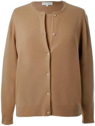 Lona Scott Women's Pure Cashmere Cardigan &amp; Short Sleeve Round Neck Set 40 Medium Camel