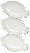 Whtie Fish Ceramic Pottery Flounder Trio Dish Set of Two 10 1/2" x 6" x 3/4"