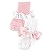 Luvable Friends 2-Pack Satin Ruffle Baby Socks, Light Pink and White, 0-6 months