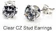 Sterling Silver Clear Cubic Zirconia Stud Earrings, Size: 2 mm Sterling Silver Clear Cubic Zirconia Stud Earrings, Size: 2 mm