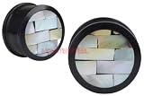 ORGANIC Horn & Mother of Pearl Mosaic Plugs 11mm 7/16